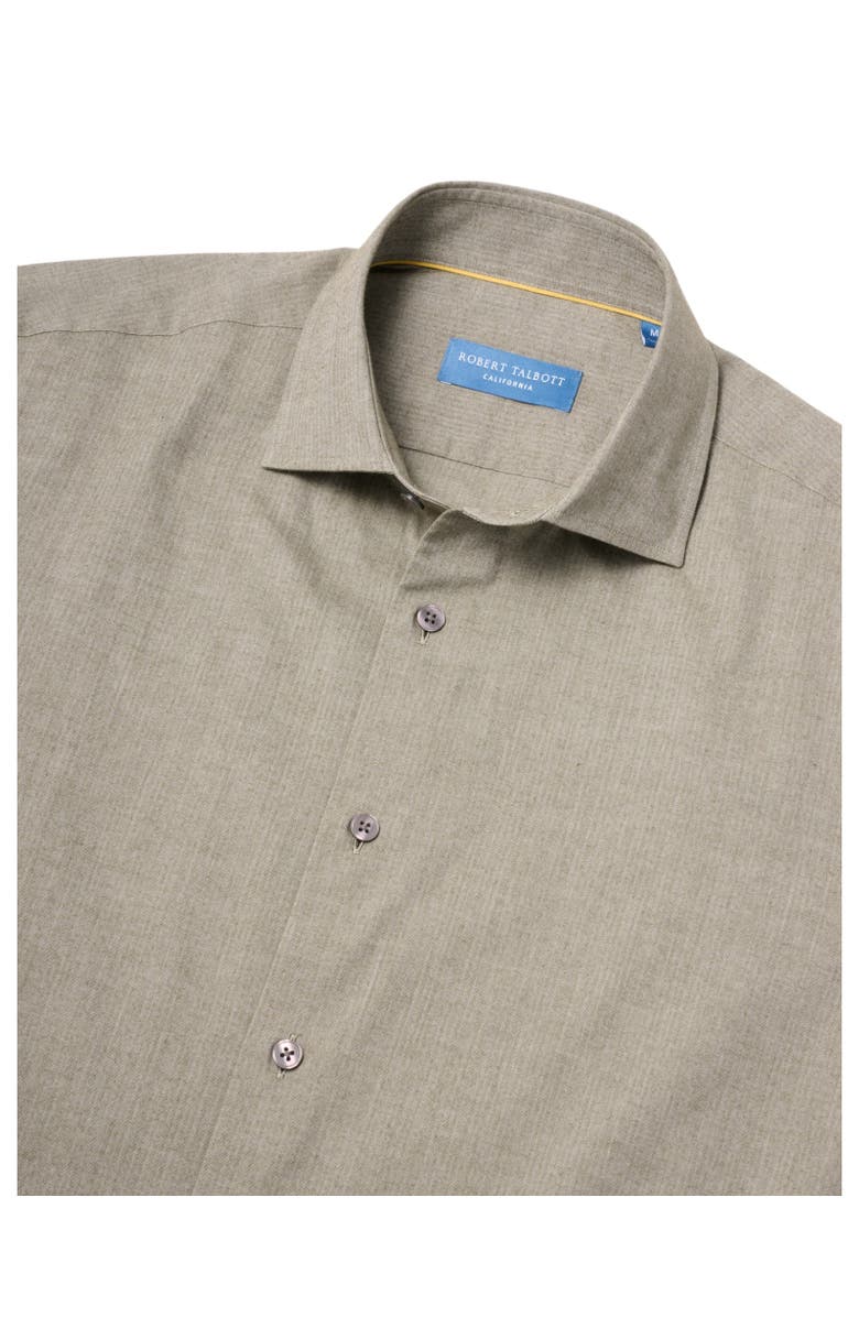 Robert Talbott Reynolds Ultra Light Weight Brushed Herringbone Shirt, Alternate, color, Olive
