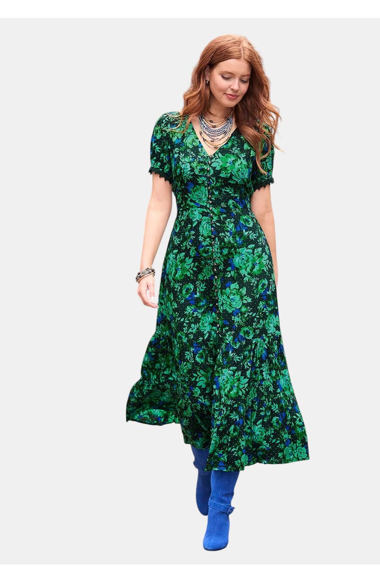 Joe Browns V-Neck Tiered Midi Dress, Main, color, 