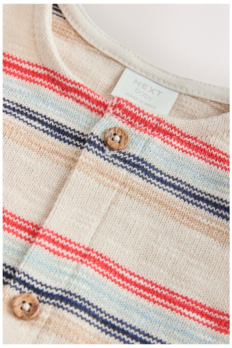 Nautical Stripe Romper, Alternate, color, RED