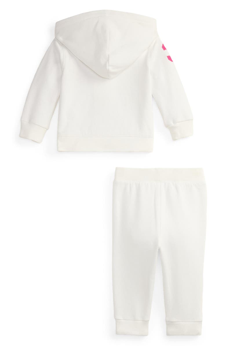 Ralph Lauren Big Pony Fleece Zip Hoodie & Joggers Set, Alternate, color, White