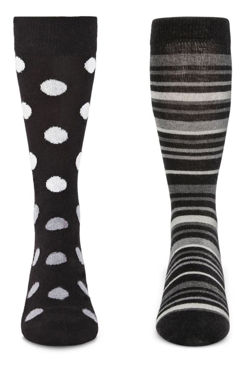 Assorted 2-Pack Crew Socks, Alternate, color, BLACK-BLACK