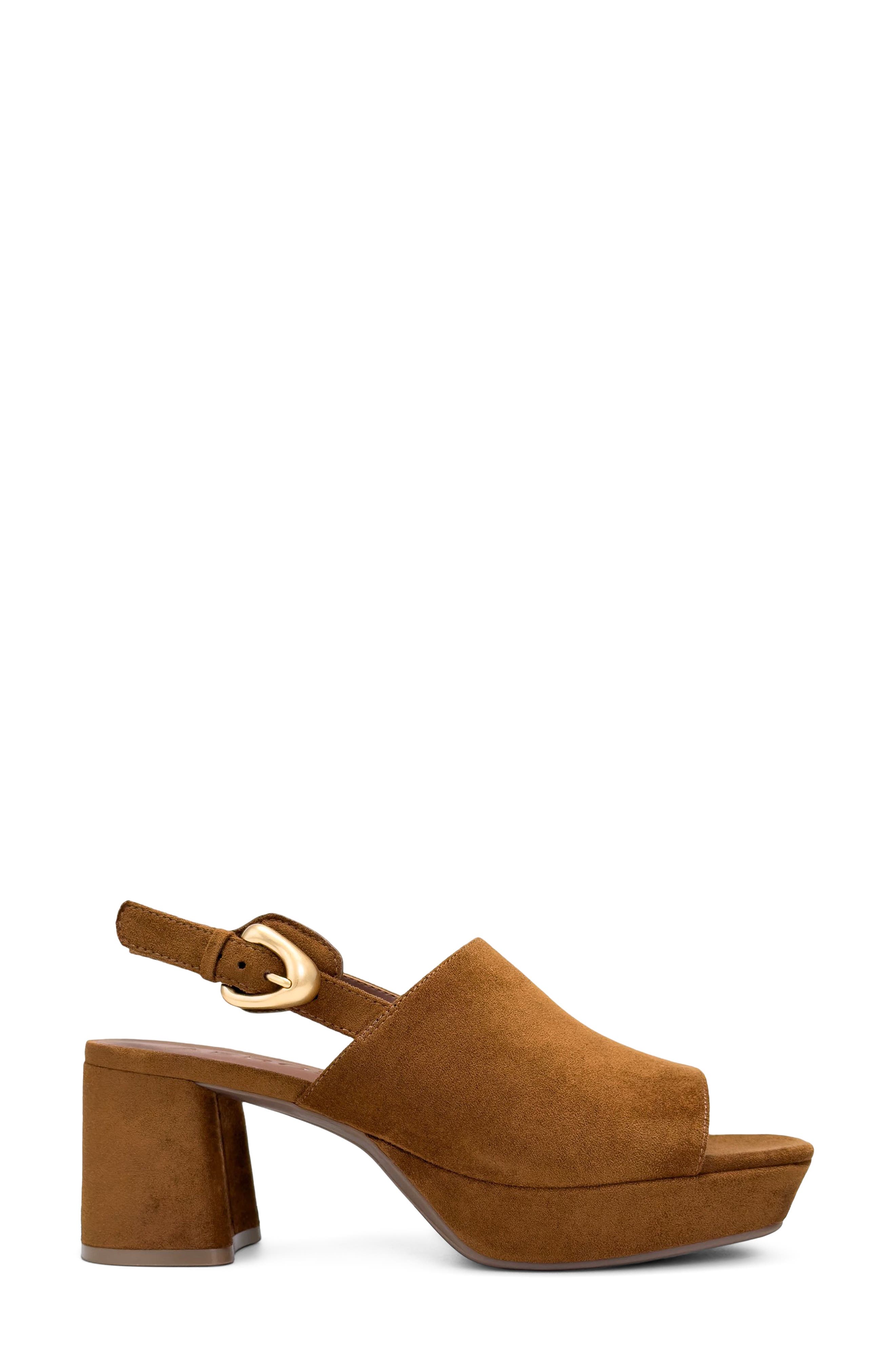 Pearl Faux Suede Sandal, Alternate, color, TOBACCO