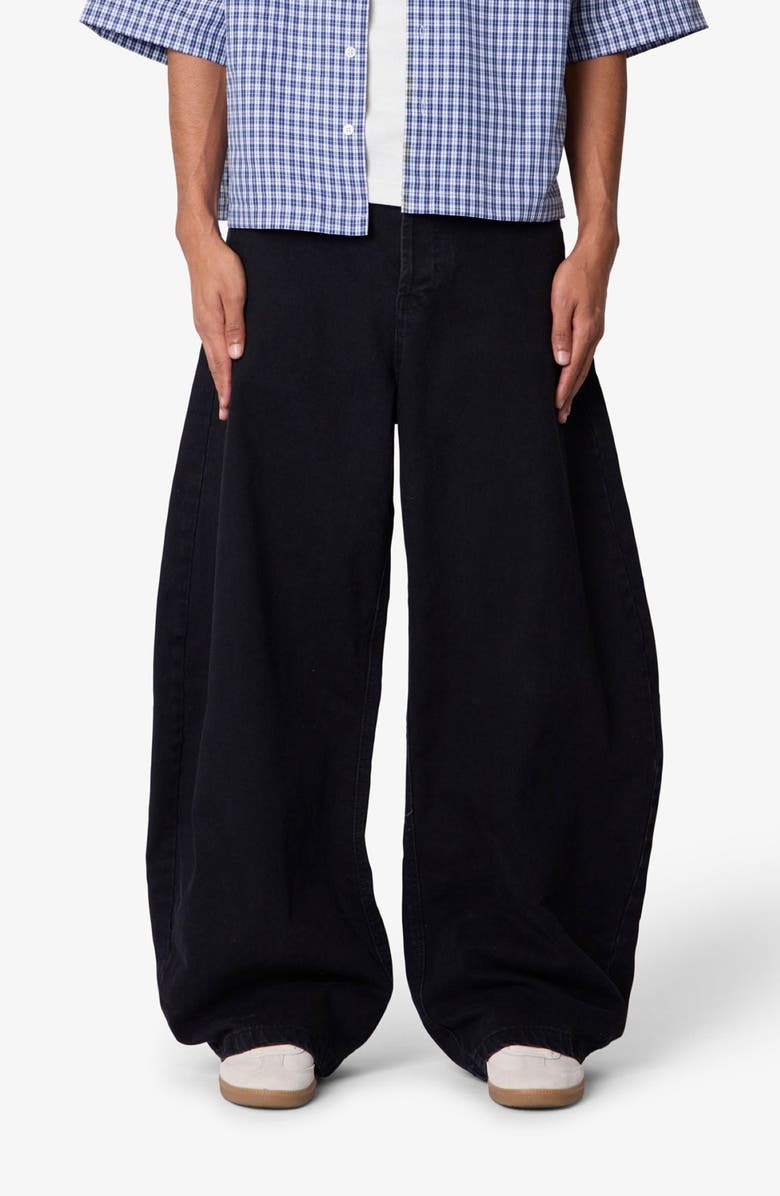 mnml Barrel Leg Barrel Jeans, Main, color, Washed Black