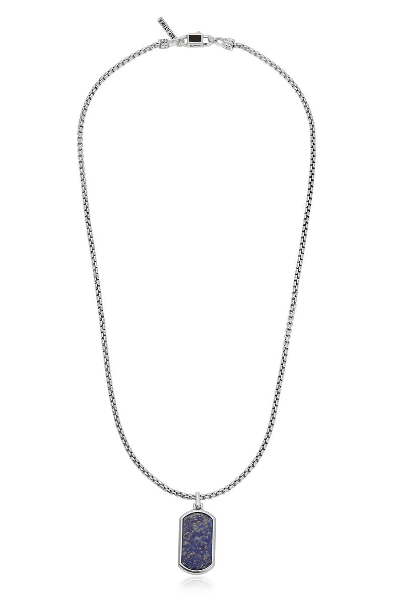 Mr. Ettika Men's Lapis Dog Tag Necklace, Main, color, Blue