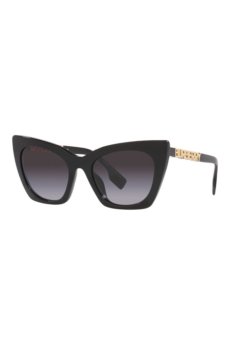52mm Cat Eye Sunglasses, Alternate, color, BLACK