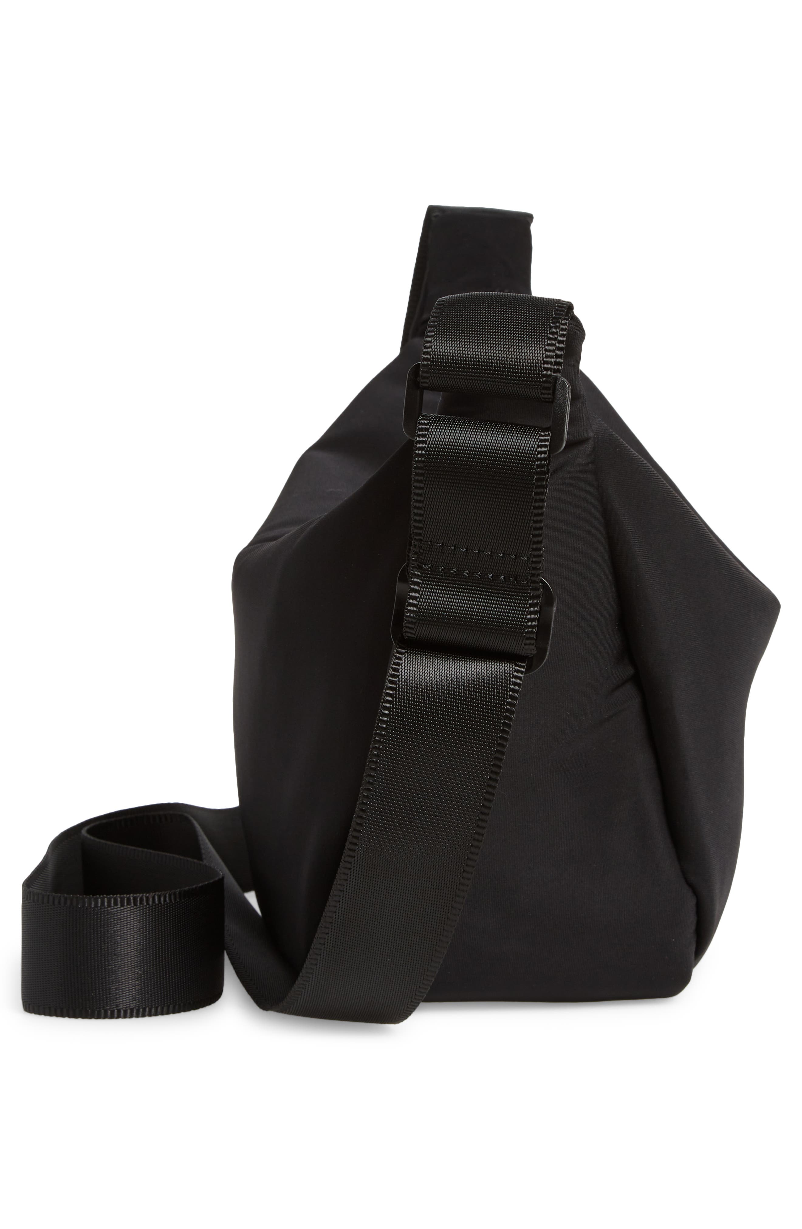 Half Moon Nylon Crossbody Bag, Alternate, color, BLACK
