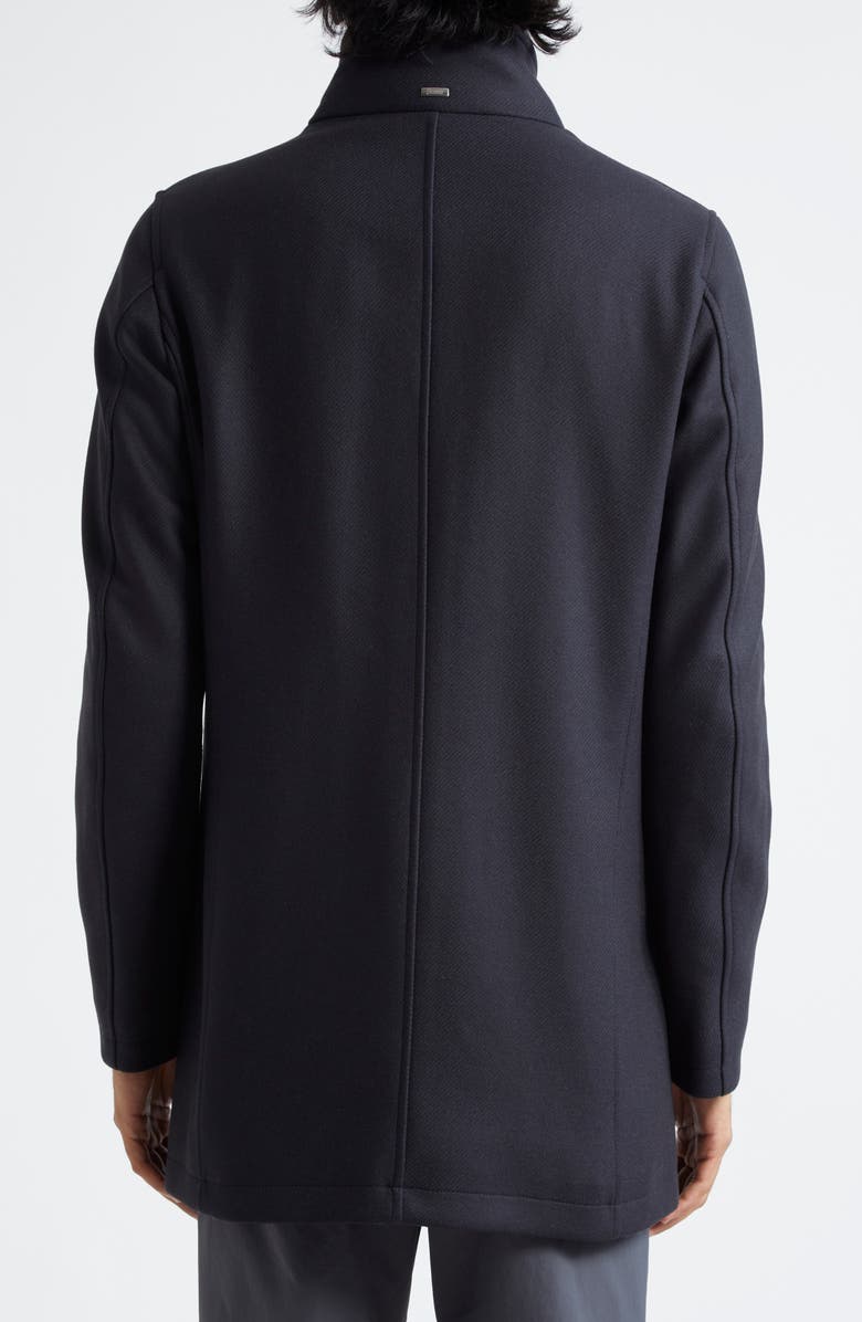 Herno Diagonal Wool Blend Car Coat with Removable Faux Fur Trim, Alternate, color, 