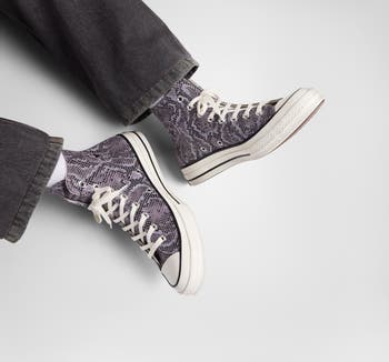 Chuck 70 Faux Snakeskin Suede High Top Sneaker
