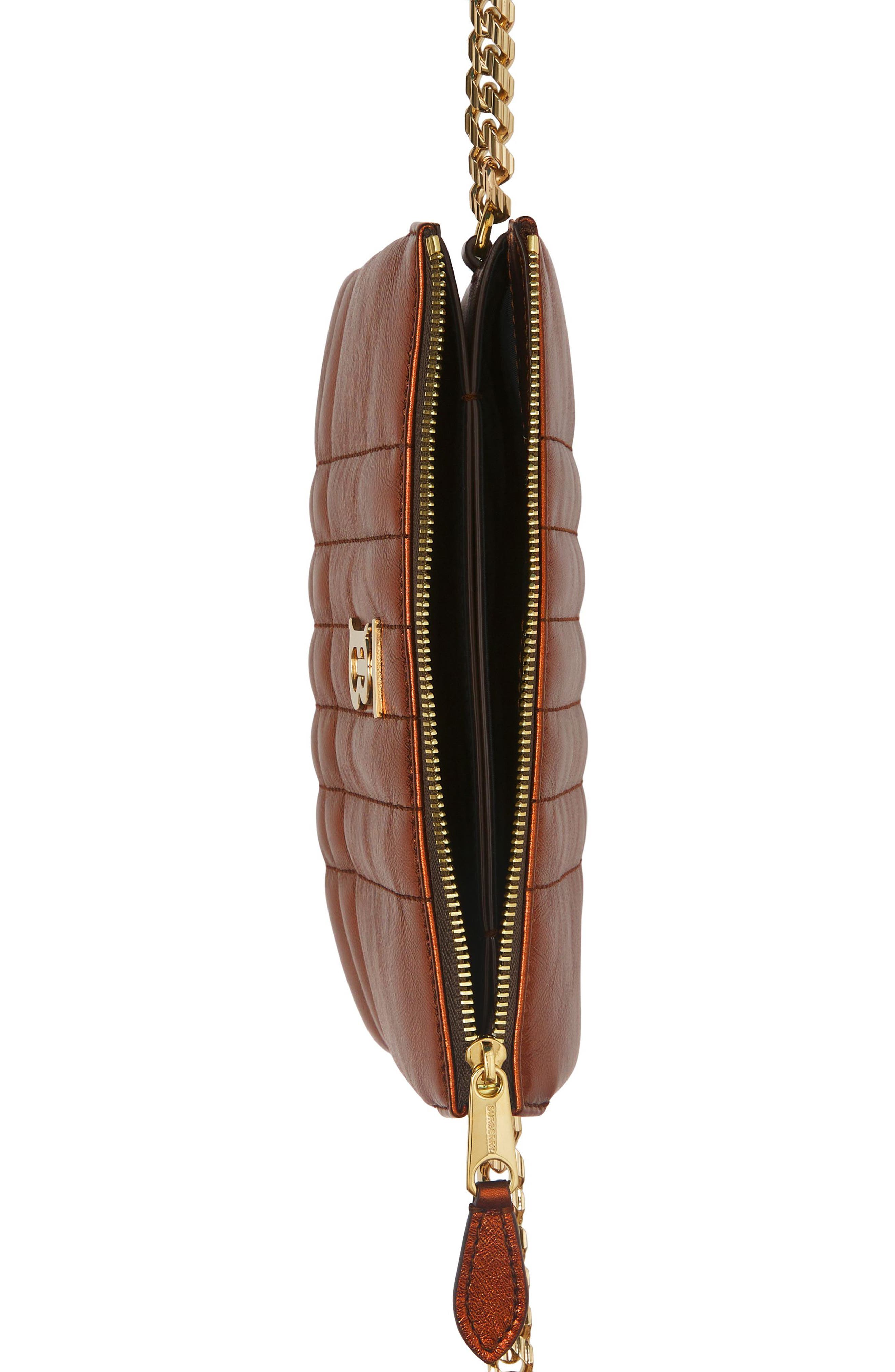 Burberry Lola Double Pouch Quilted Metallic Leather Shoulder Bag, Alternate, color, 