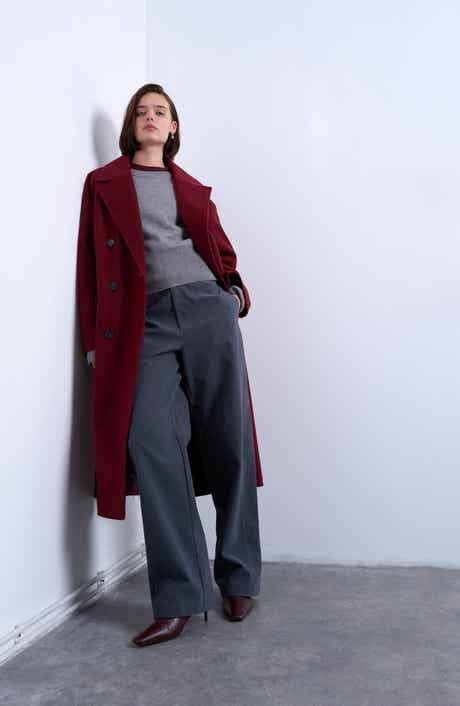 Topshop Double Breasted Longline Coat