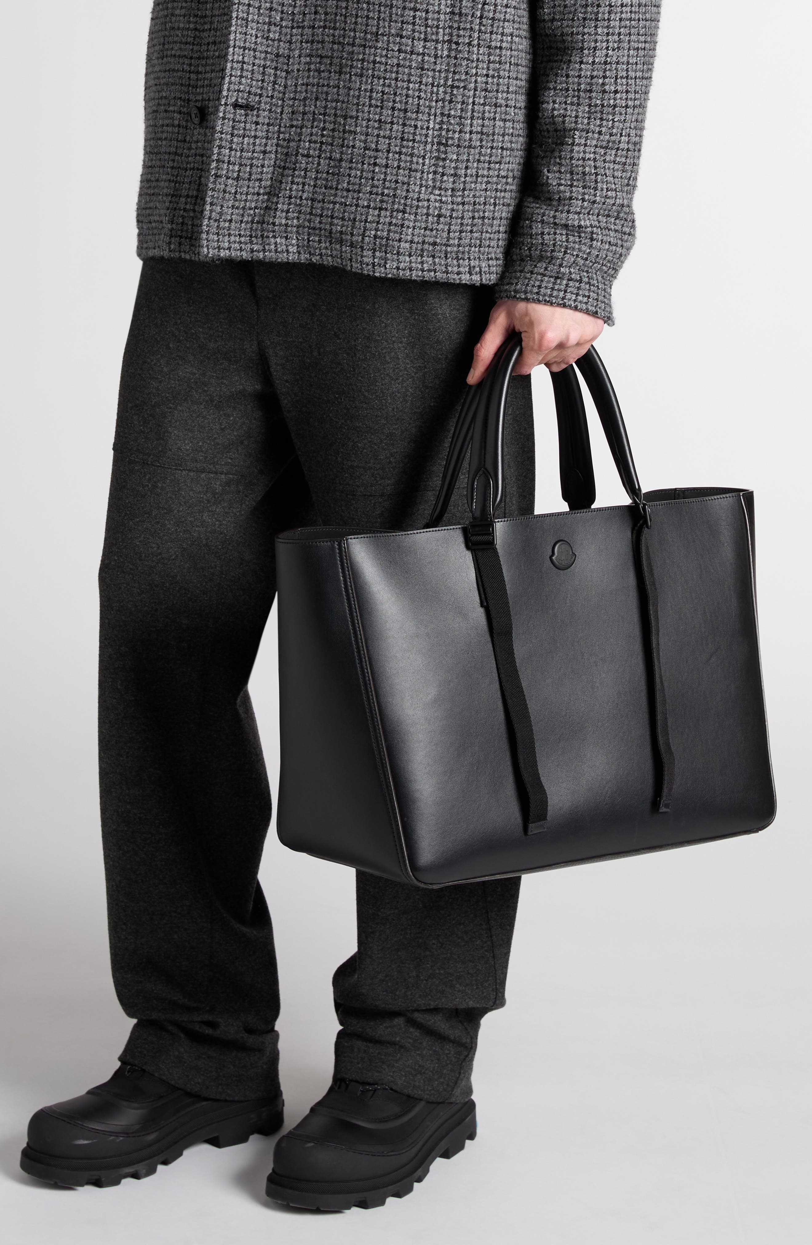 Carlo Leather Tote, Alternate, color, BLACK/ BLACK