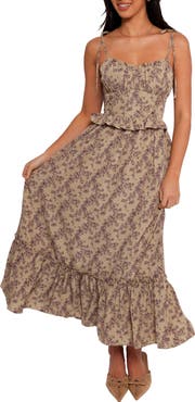 Petal & Pup Karie Print Ruffle Hem Maxi Dress