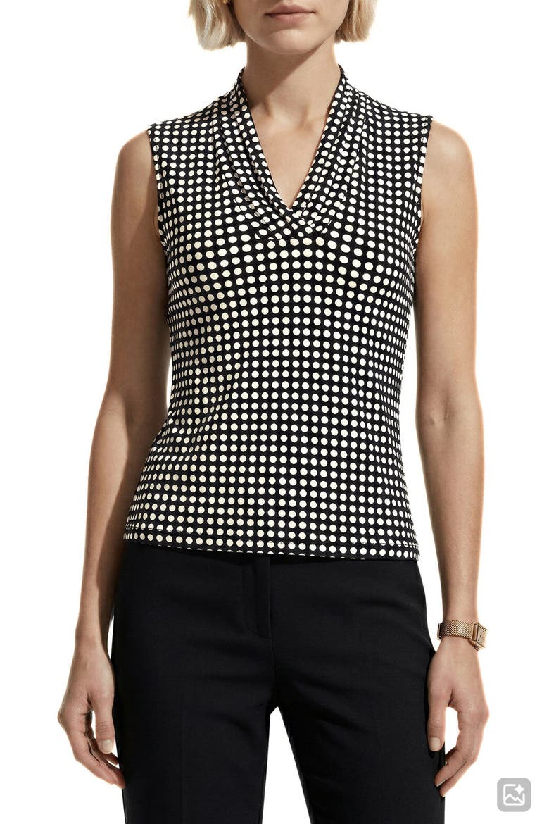 Triple Pleat Sleeveless Top, Main, color, ANNE BLACK/ ANNE WHITE