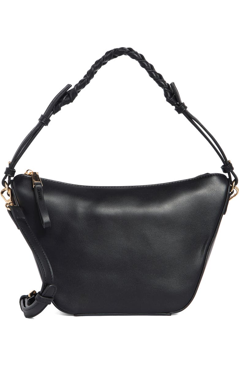 Melie Bianco Audrina Woven Handle Handbag, Main, color, Black