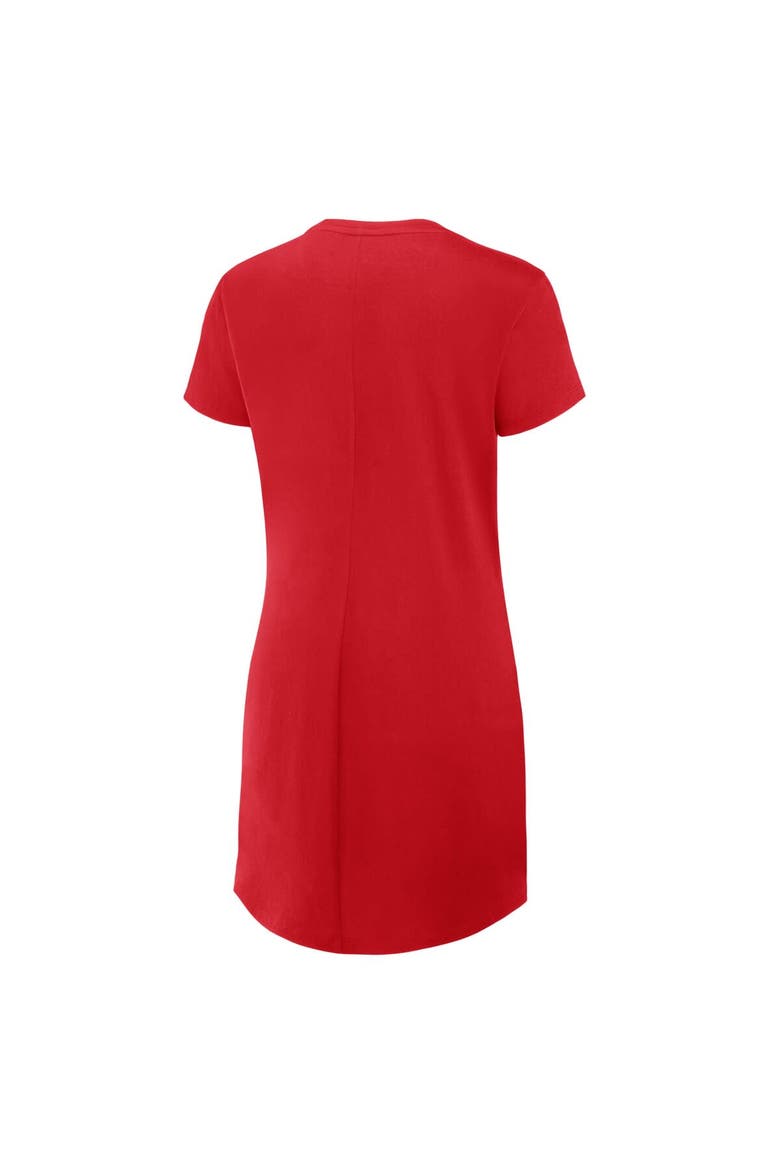 Women's Fanatics Red Kansas City Chiefs Ruched Drape T-Shirt Dress, Alternate, color, Red