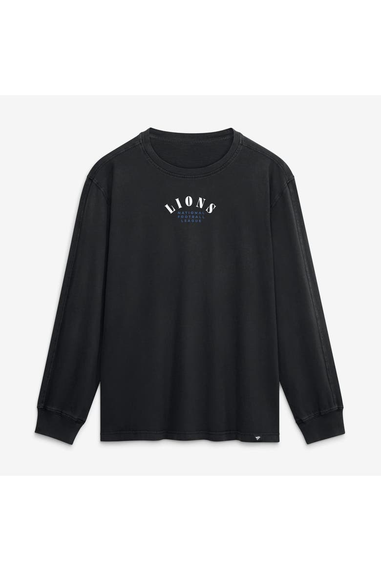 Men's Fanatics Black Detroit Lions Relaxed Fullback Drive Long Sleeve Fashion Top, Alternate, color, Black