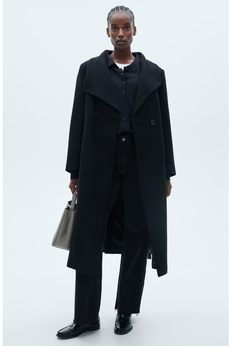 Wool Blend Coat, Alternate, color, BLACK
