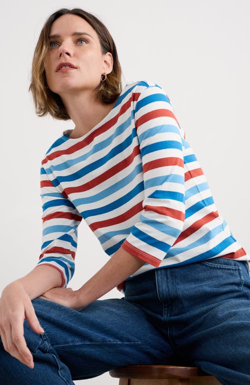 Seasalt Cornwall Sailor Stripe Organic Cotton Top In Multi