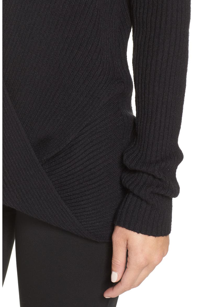 Wrap Sweater, Alternate, color, BLACK