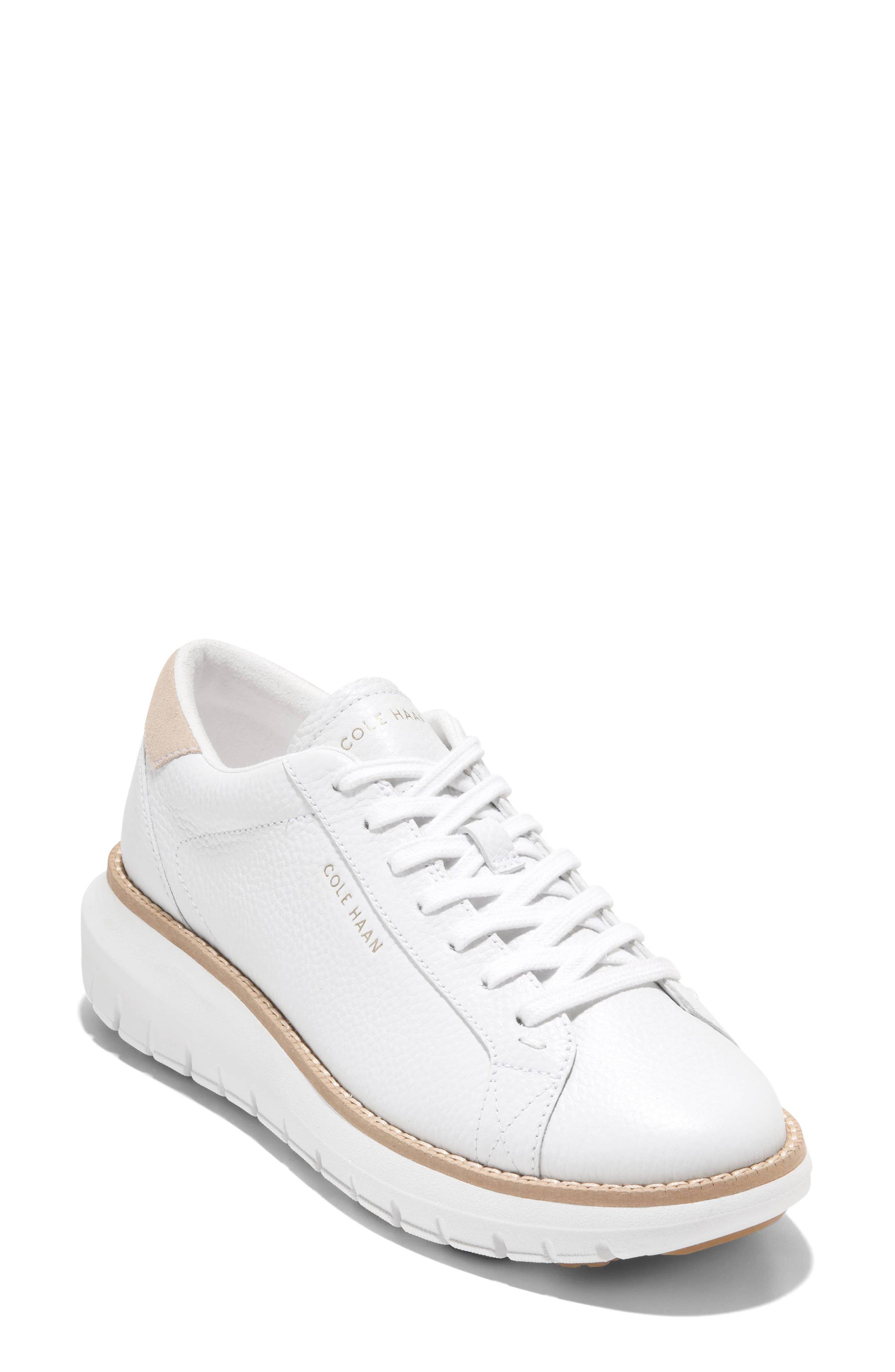 Cole Haan ZERØGRAND Rexanna Lace-To-Toe Sneaker, Main, color, White/ Ch Lt Sesame/ White Wp