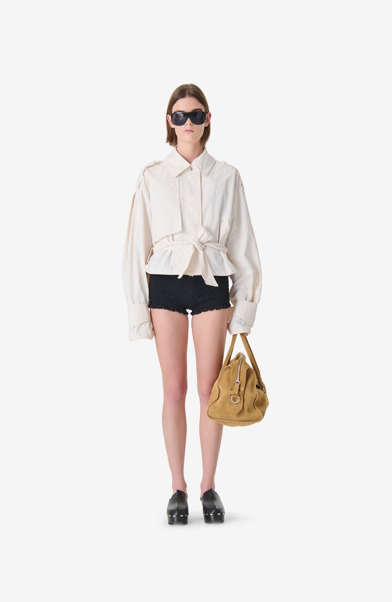 IRO Zynia Cropped Trench Jacket, Main, color, Tan Beige