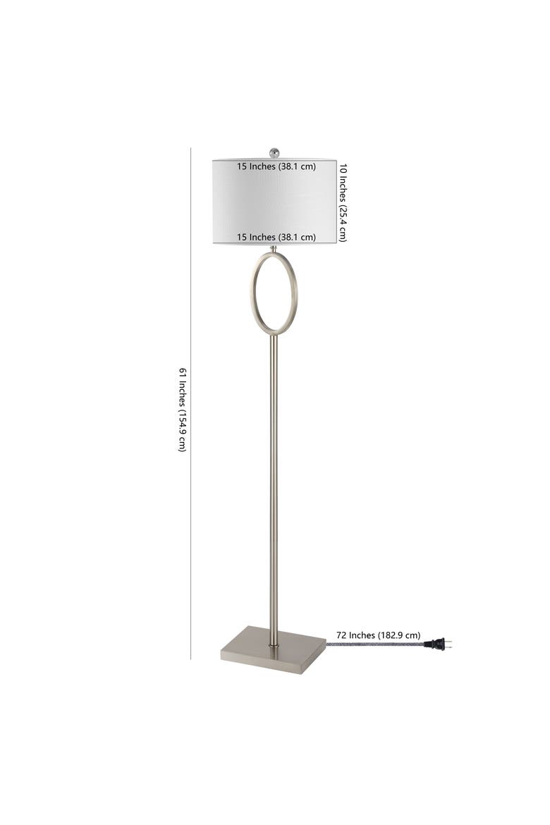 April Metal Modern Contemporary LED Floor Lamp, Alternate, color, Nickel