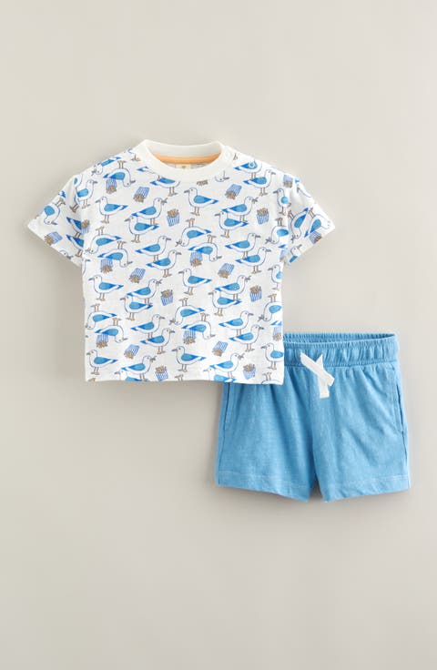 Print Cotton T-Shirt & Shorts Set (Baby)