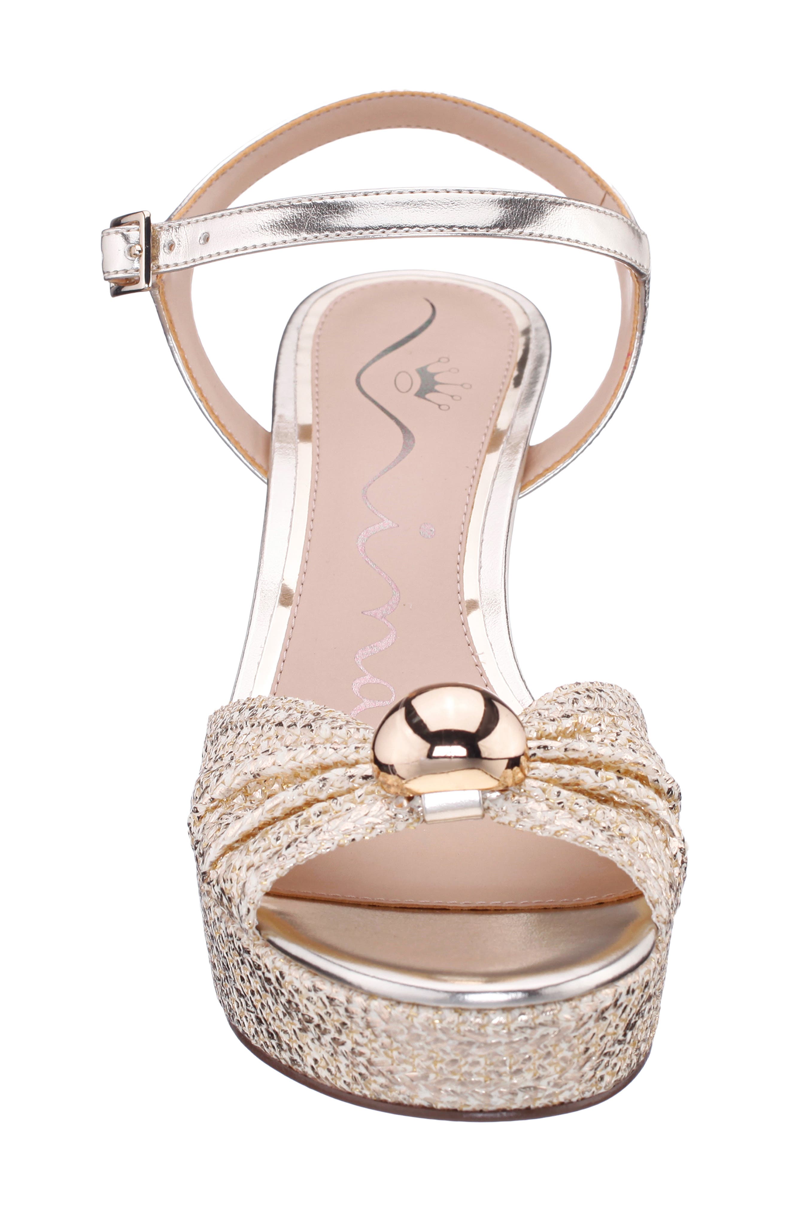 Nina Metallic Block Heel Platform Sandal, Alternate, color, Gold