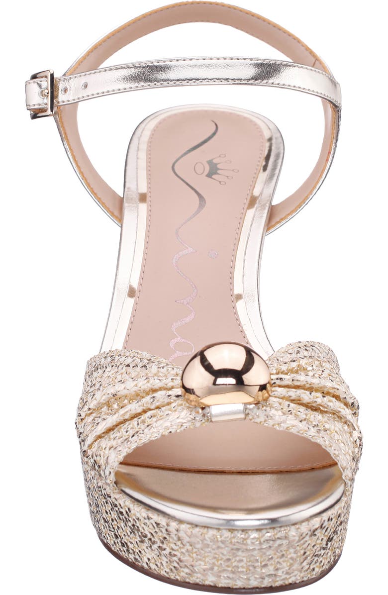 Nina Metallic Block Heel Platform Sandal, Alternate, color, Gold