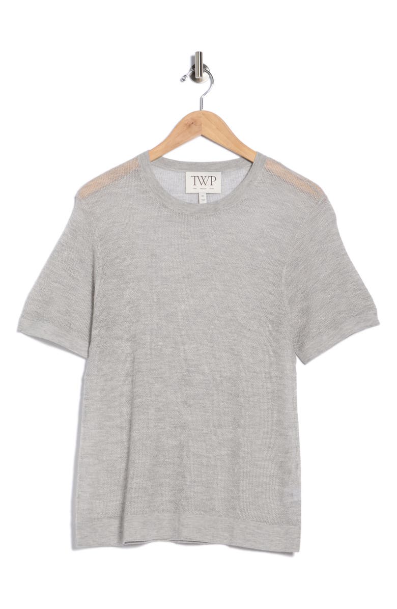 TWP Cashmere Pointelle Knit T-Shirt, Main, color, 