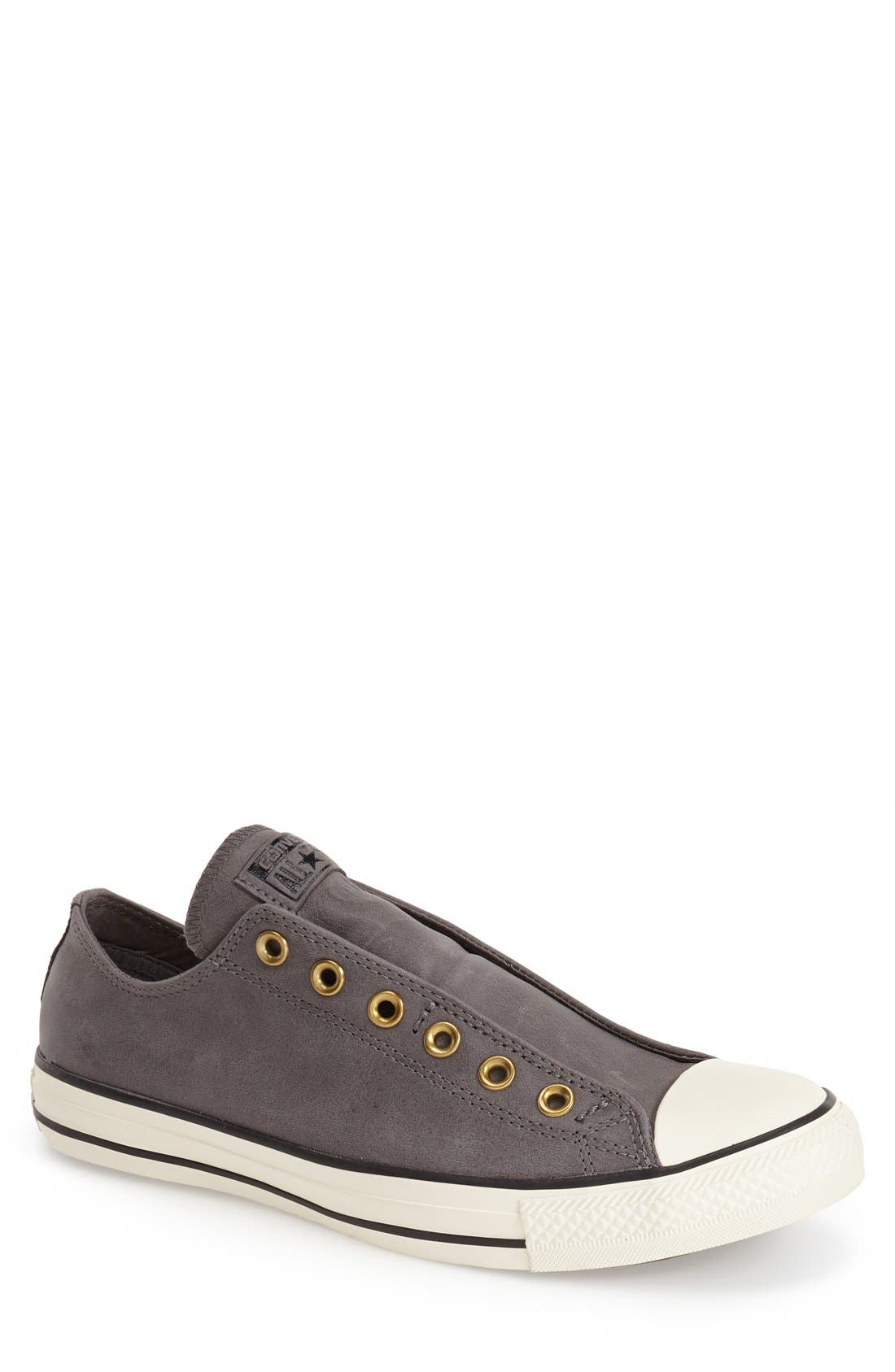 Chuck Taylor® All Star® Low Sneaker, Main, color, THUNDER/ BLACK/ EGRET LEATHER