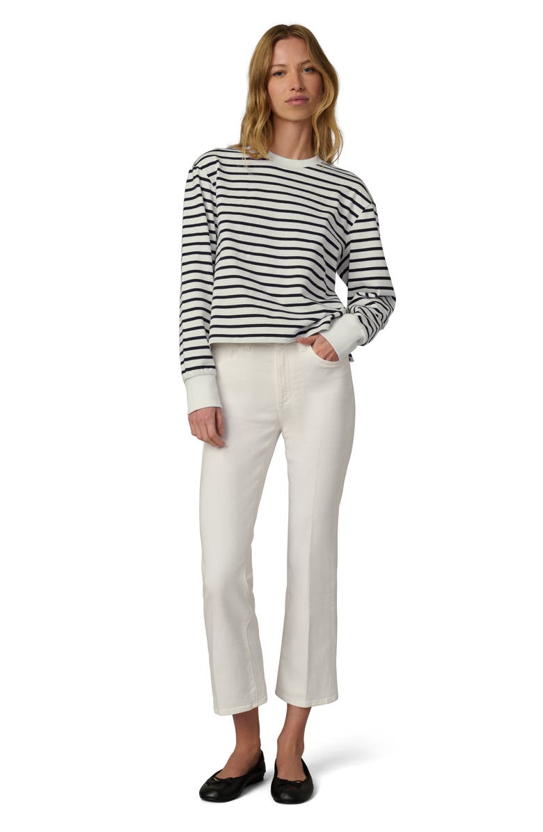 Joe's Stripe Long Sleeve Cotton T-Shirt, Alternate, color, Milk/ Navy Stripe