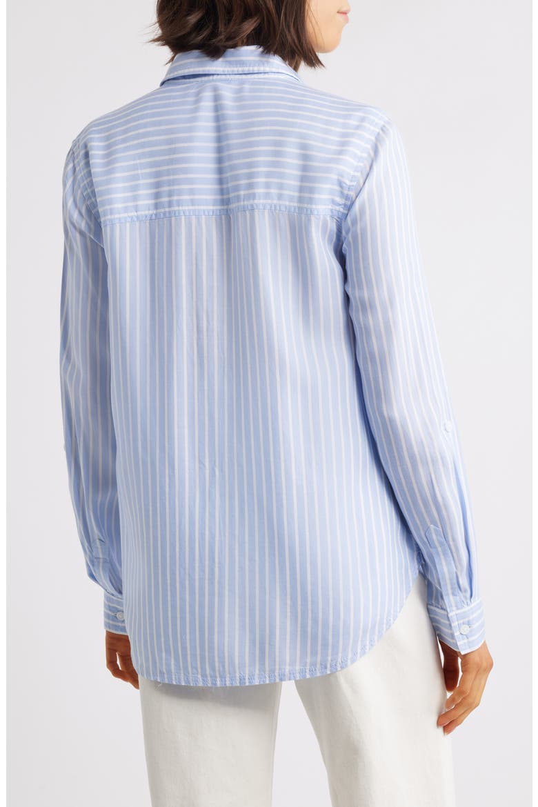 Farrah Stripe Button-Up Shirt, Alternate, color, WHISPER LILAC
