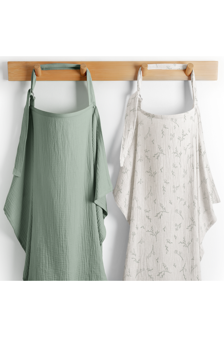 Muslin Nursing Cover, 100% Cotton - 2 Pack, Main, color, Branch Pattern and Fern