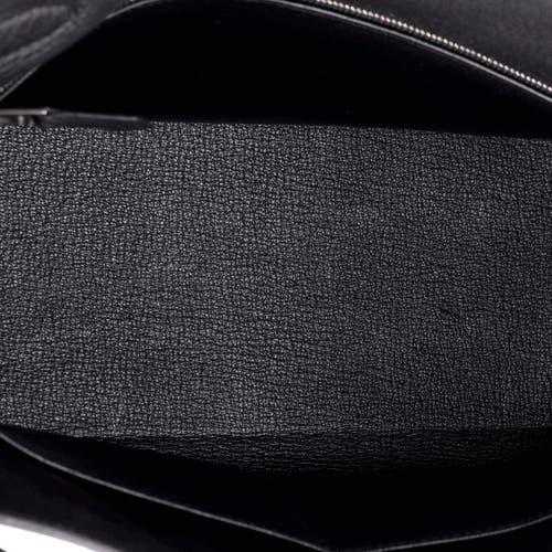 Pre-owned Hermes  Hermes Kelly Handbag Black Togo With Palladium Hardware 28 In Black