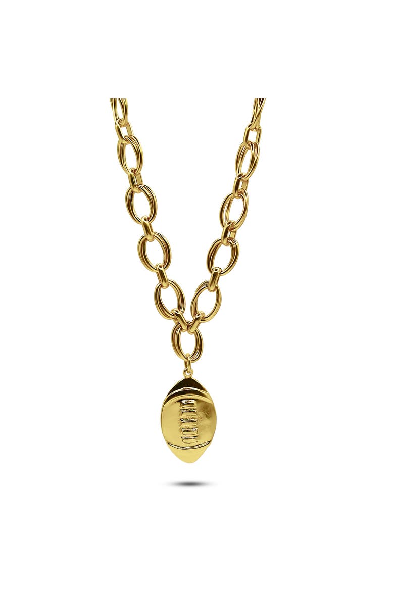 Varsity Football Chain Necklace, Main, color, Gold