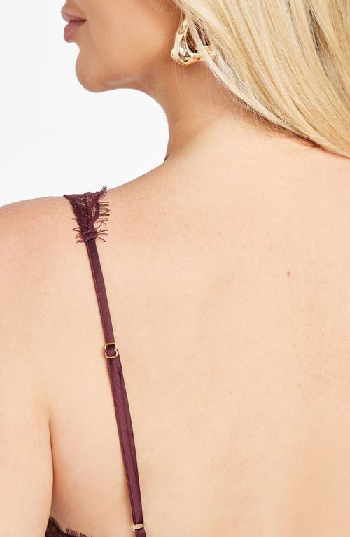 Marciano Jael Lace Trim Satin Camisole In Brown