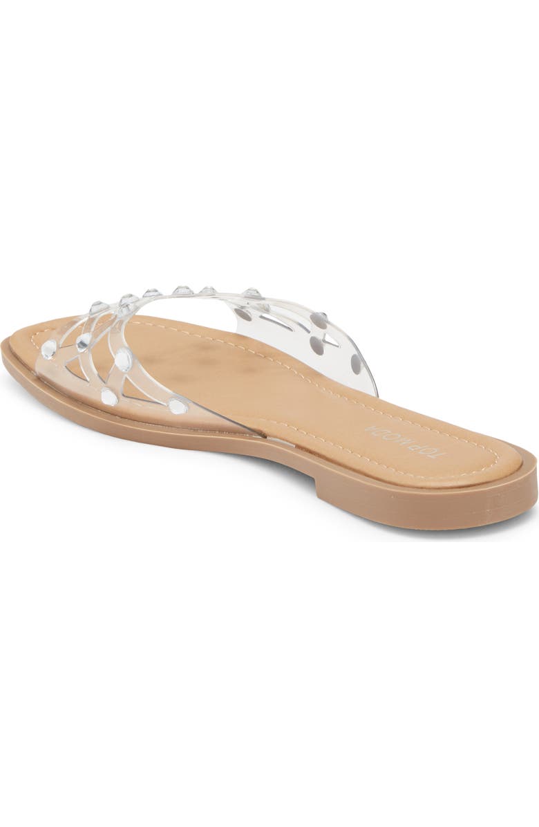 TOP MODA Zita Rhinestone Strap Slide Sandal, Alternate, color, Silver Pu