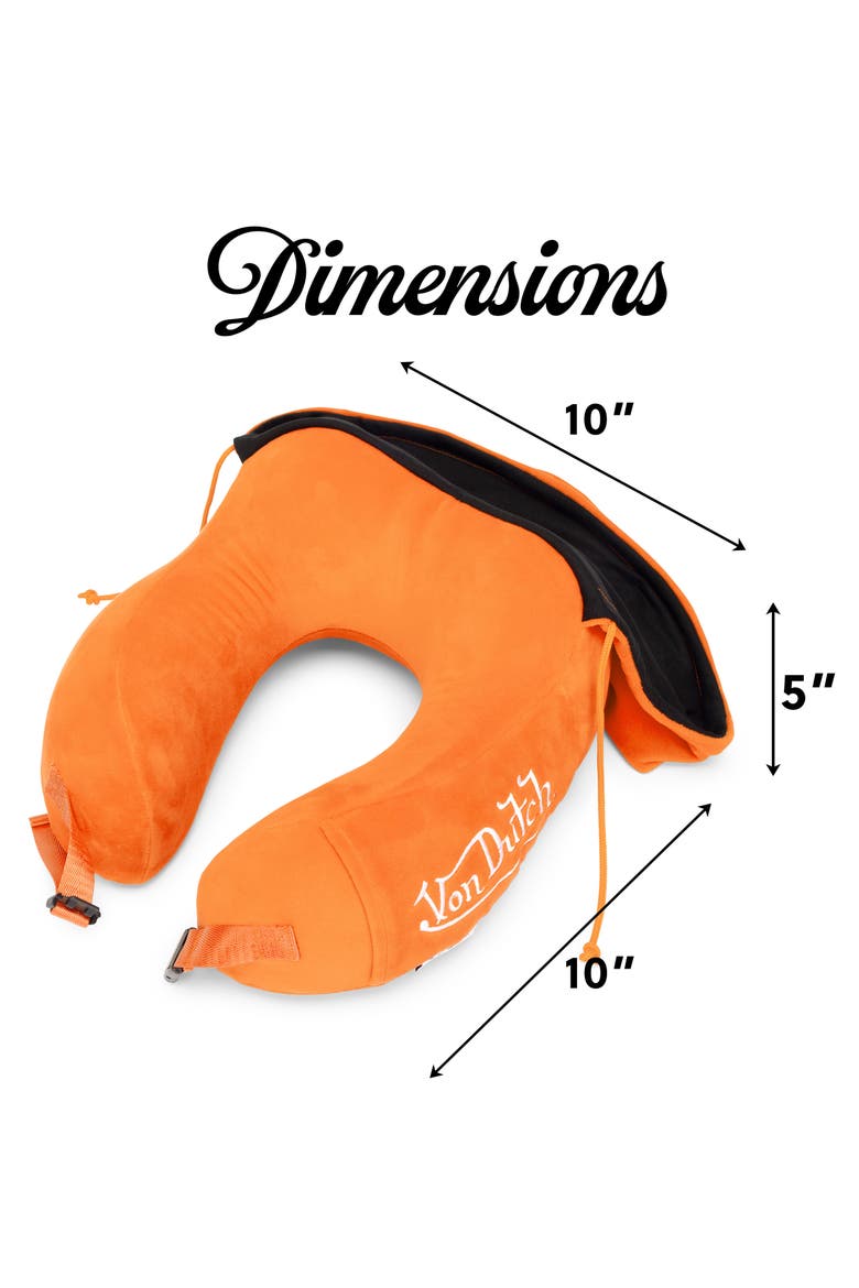 Eyeconic Hooded Ergonomic Memory Foam Travel Neck Pillow, Alternate, color, Orange