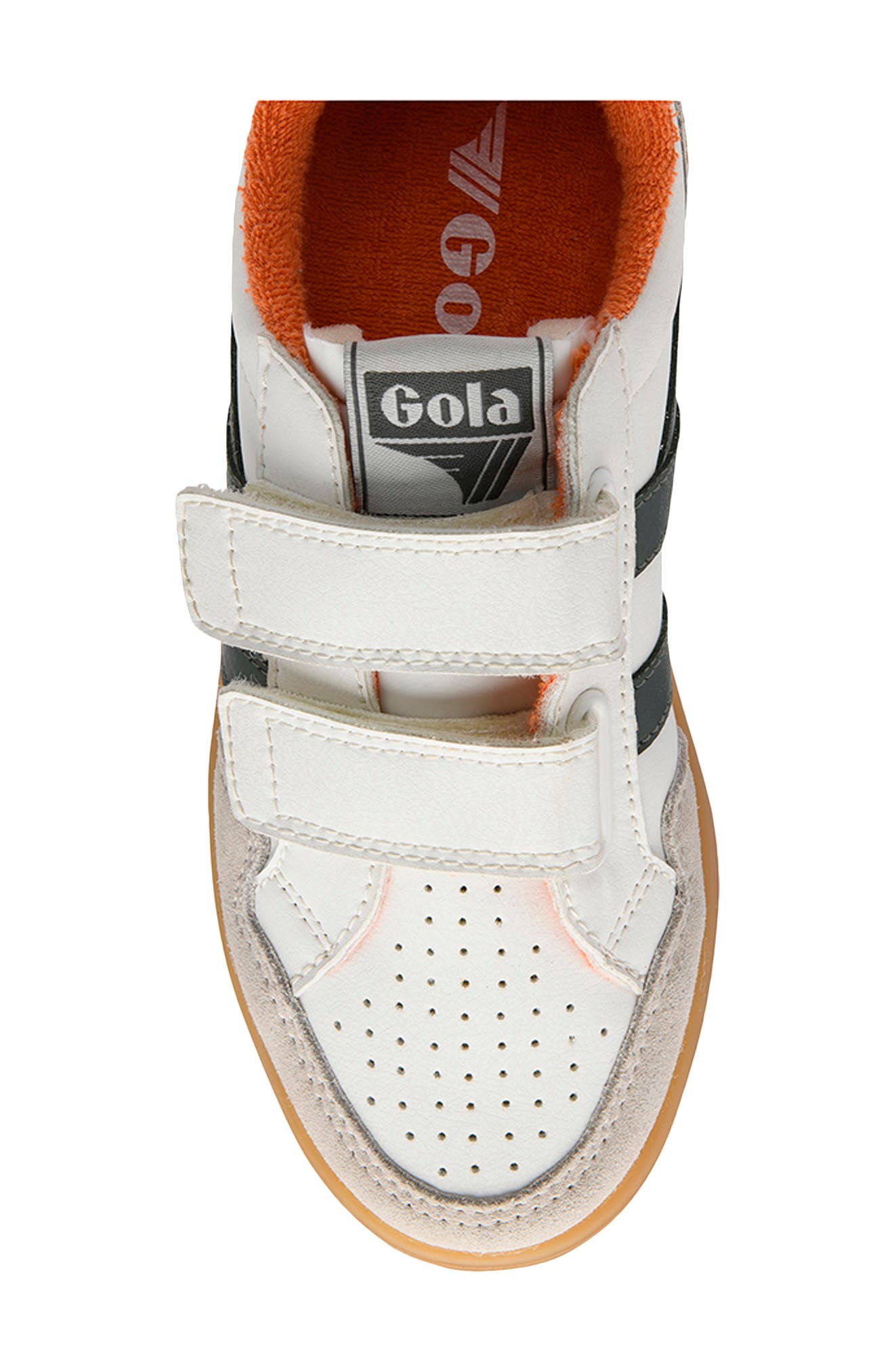 Kids' Eagle Strap Sneaker, Alternate, color, WHITE/ DARK KHAKI/ ORANGE