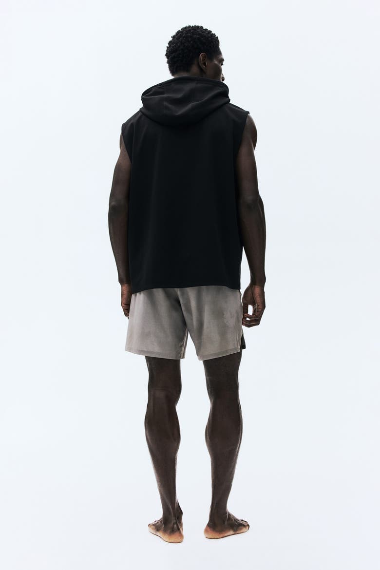 Regular Fit Sleeveless Sports Hoodie With Drymove, Alternate, color, Black