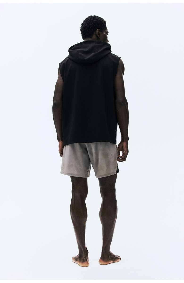 H&M Regular Fit Sleeveless Sports Hoodie With Drymove, Alternate, color, Black