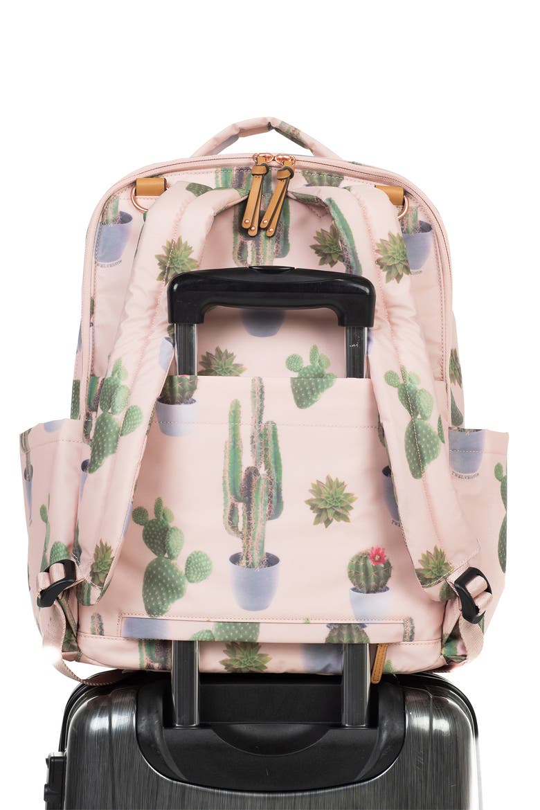 On the Go Water Resistant Diaper Backpack, Alternate, color, CACTUS PRINT