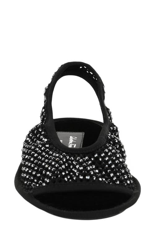 Ferragamo Anio Crystal Embellished Slingback Sandals In Black