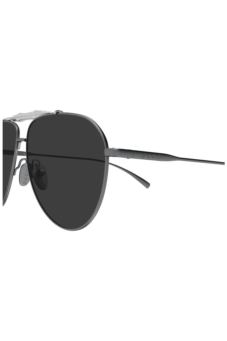 60mm Pilot Sunglasses, Alternate, color, RUTHENIUM
