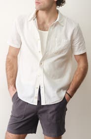Marine Layer Better-than-Linen Hemp Blend Button-Down Shirt