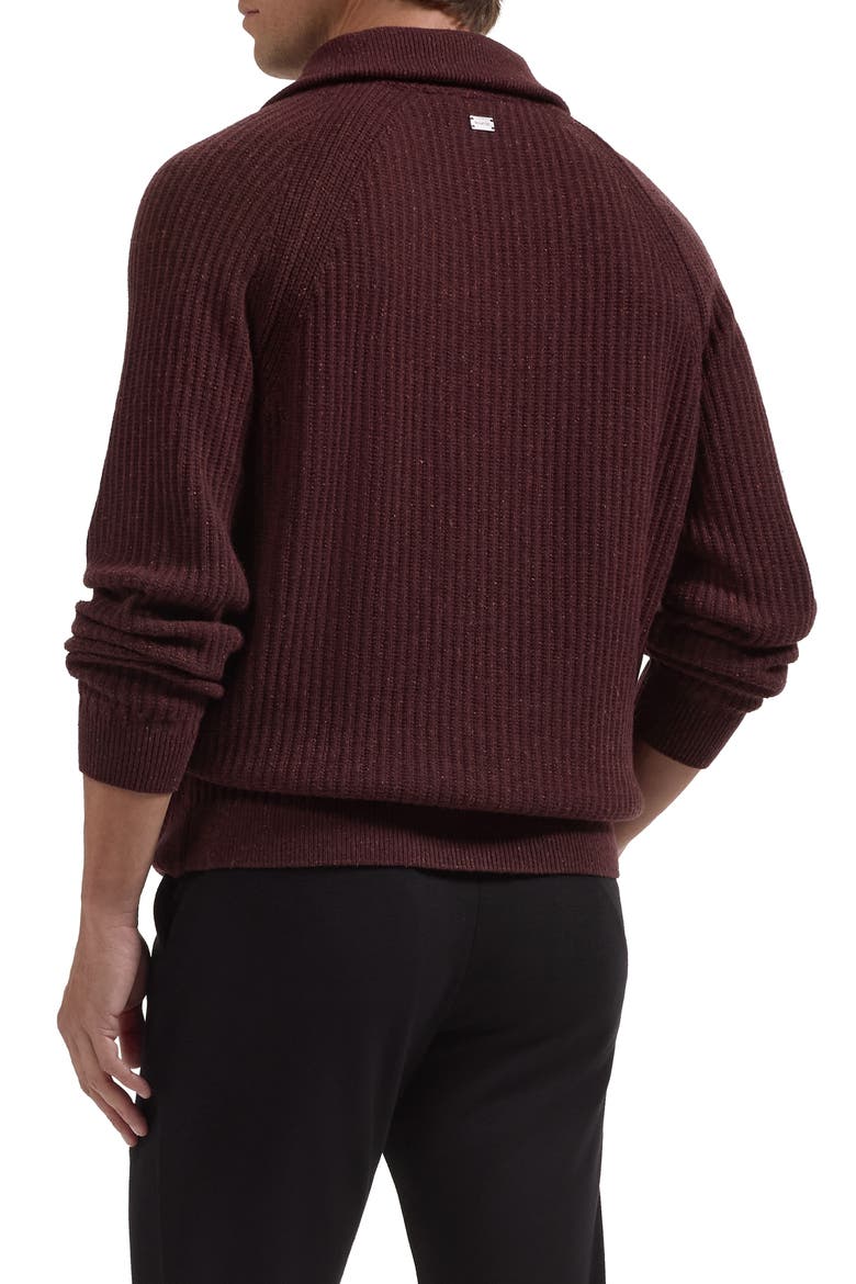 Rib Quarter Zip Sweater, Alternate, color, BURGUNDY