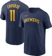 Nike Men's Nike Jackson Chourio Navy Milwaukee Brewers Fuse Name & Number T-Shirt