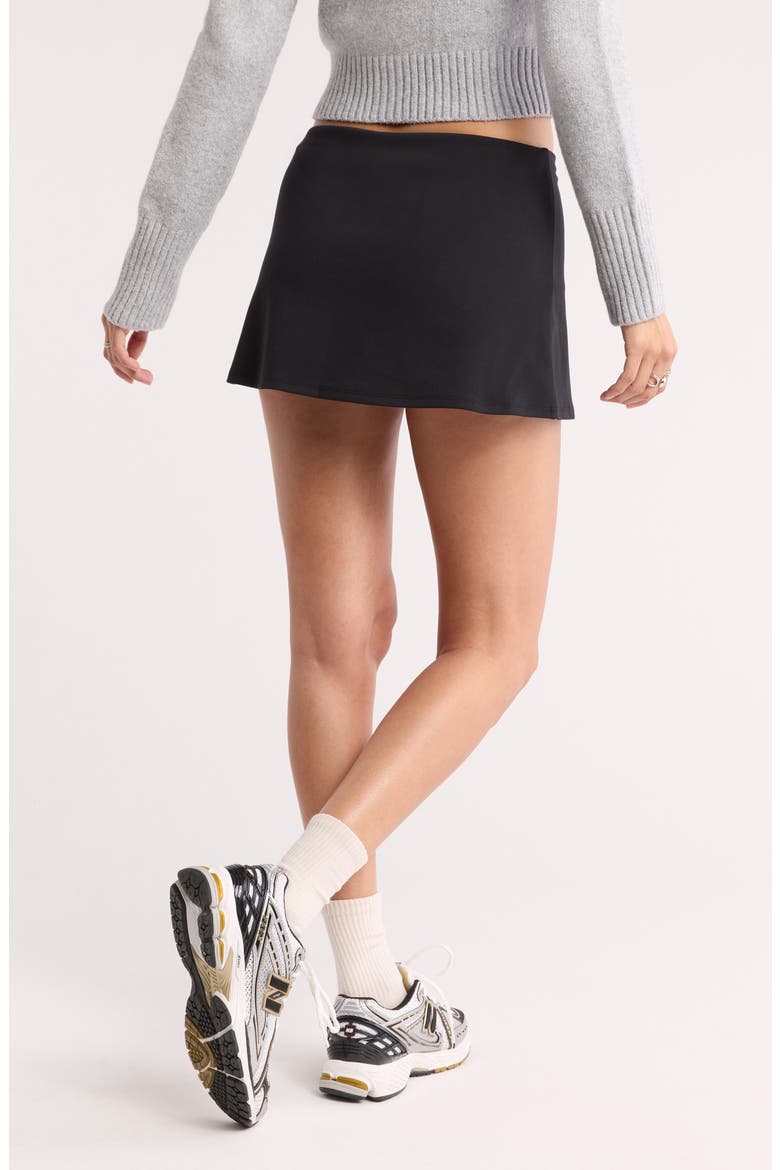 Knit Miniskort, Alternate, color, BLACK