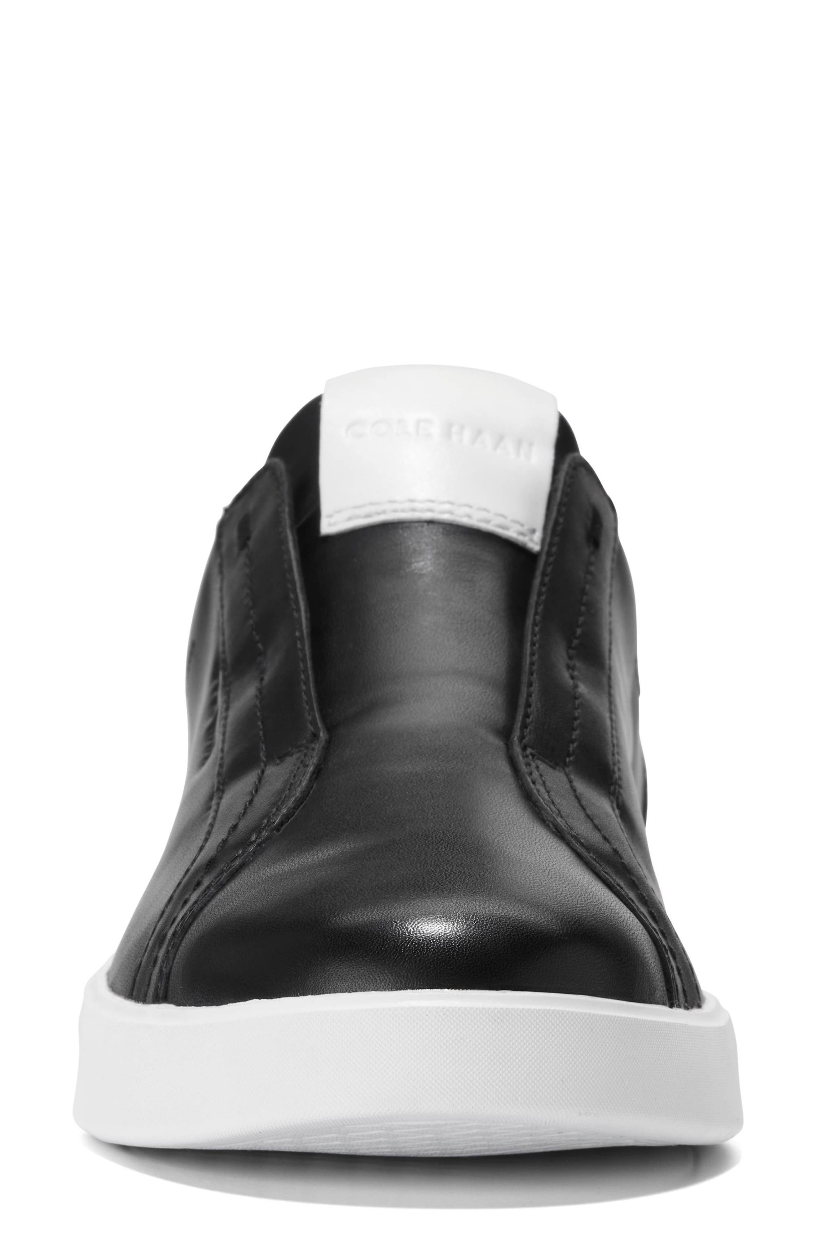Cole Haan Grand Crosscourt Luxe Slip-On Sneaker, Alternate, color, Black/ White Leather